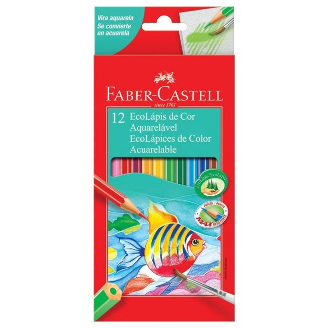 Lápis De Cor Aquarelável Faber-Castell - 12 Cores