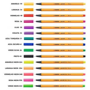 15 Canetas Ponta Finissíma 0.4mm - Stabilo Point 88