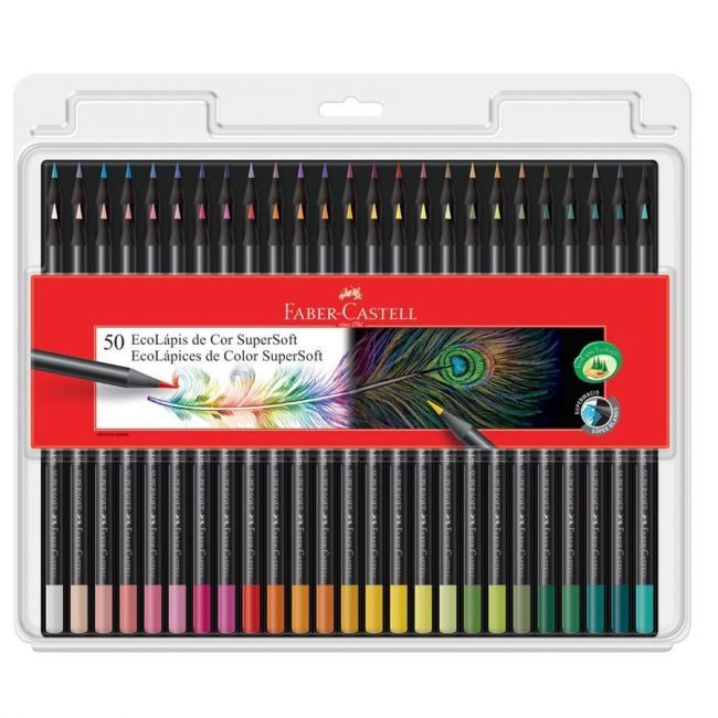 Lápis de cor 50 cores Supersoft - Faber-Castell