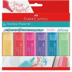 6 Marca-textos Textliner Pastel 46 - Faber-Castell