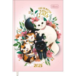 Agenda Costurada Petit Purfect Cats 2025 Tilibra (Sortido)