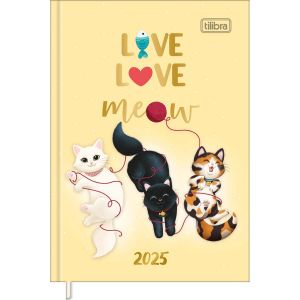 Agenda Costurada Petit Purfect Cats 2025 Tilibra (Sortido)