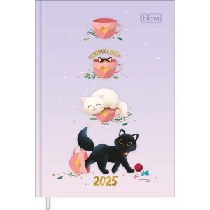 Agenda Costurada Petit Purfect Cats 2025 Tilibra (Sortido)