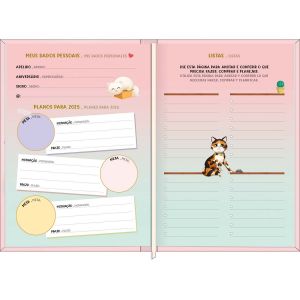 Agenda Costurada Petit Purfect Cats 2025 Tilibra (Sortido)