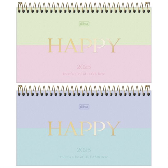 Agenda Espiral de Bolso Happy 2025 Tilibra (Sortido)