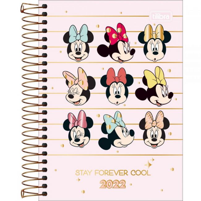 Agenda Espiral Diária 12,9 x 18,7 cm Minnie 2022 (Sortido)