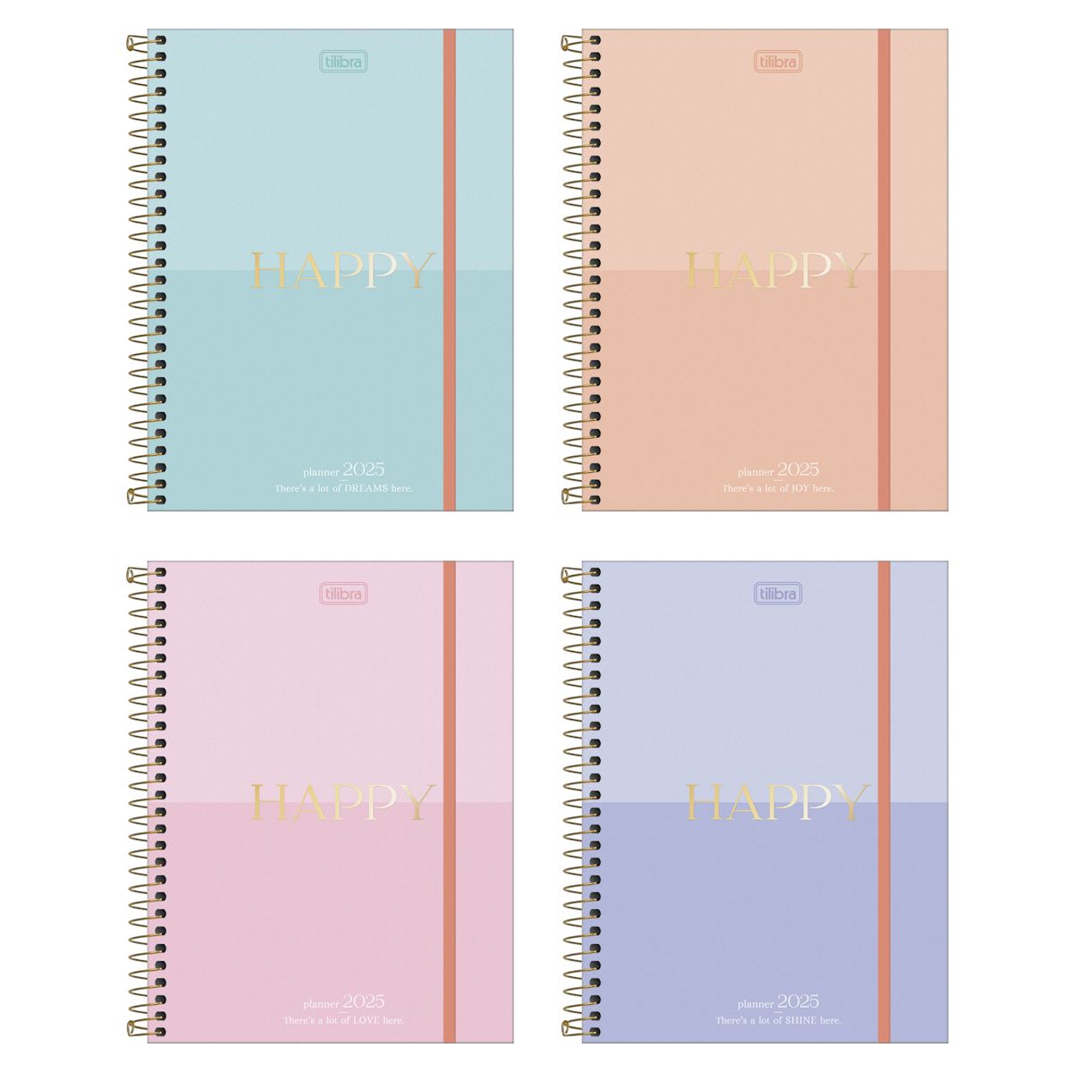 Planner Espiral 17,7 X 24cm Happy 90g 2025 Tilibra (Sortido)