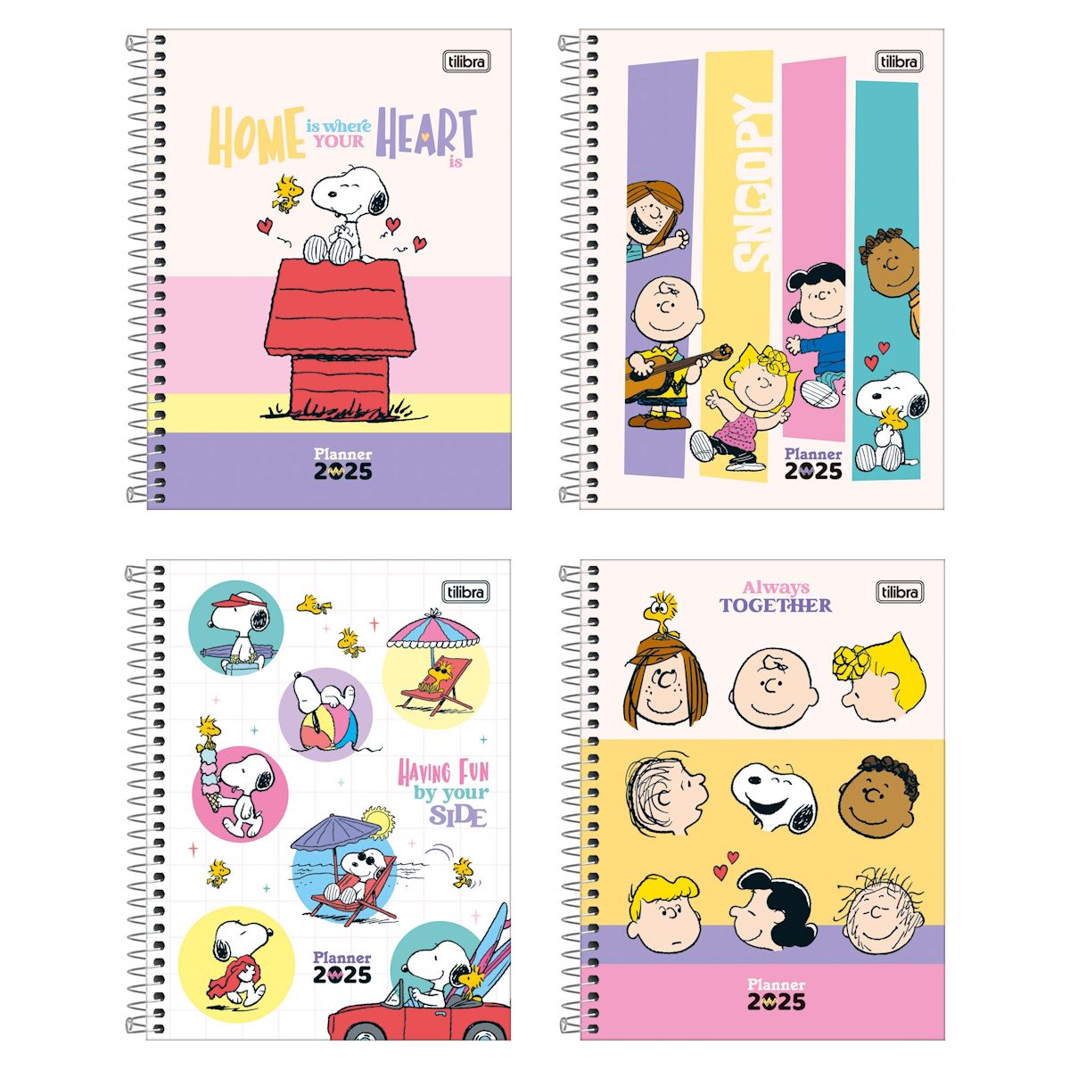 Planner Espiral 17,7 X 24cm Snoopy 2025 Tilibra (Sortido)