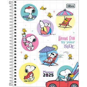 Planner Espiral 17,7 X 24cm Snoopy 2025 Tilibra (Sortido)