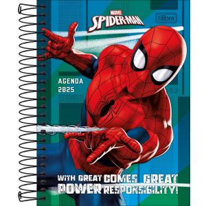 Agenda Espiral Diária Spider Man 2025 Tilibra (Sortido)