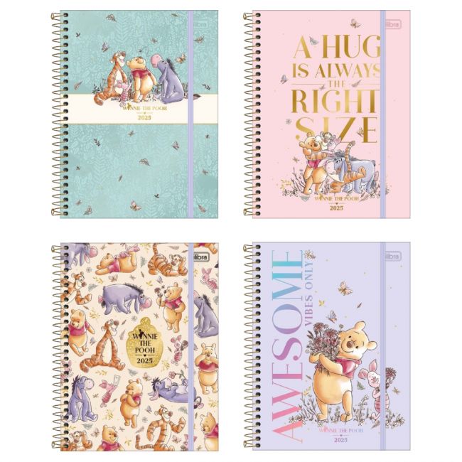 Agenda Planner Espiral Pooh 2025 Tilibra (Sortido)