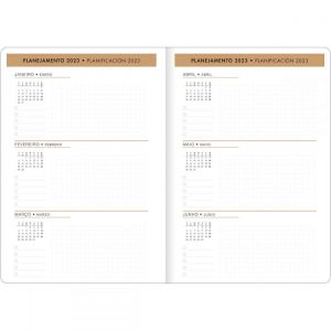 Planner Grampeado 17,8 x 25,4 cm Kraftwork 90 G 2023 (Sortido)