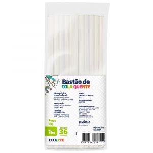 Bastão Cola Quente Grosso 1KG Leonora (36 Unidades)