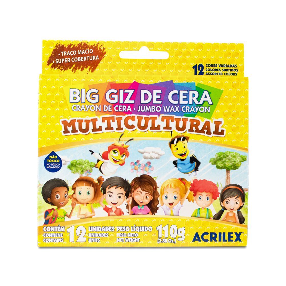 Big Giz de Cera Multicultural 12 Cores 110g (Unidade)