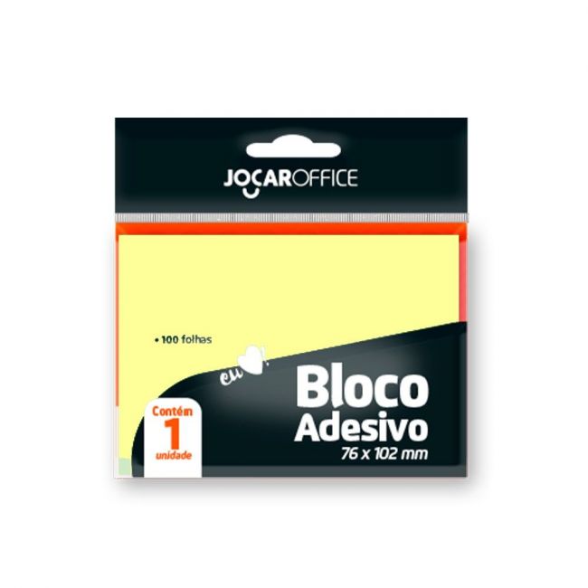 BLOCO ADESIVO AMARELO 76 X 102MM - 100 FOLHAS