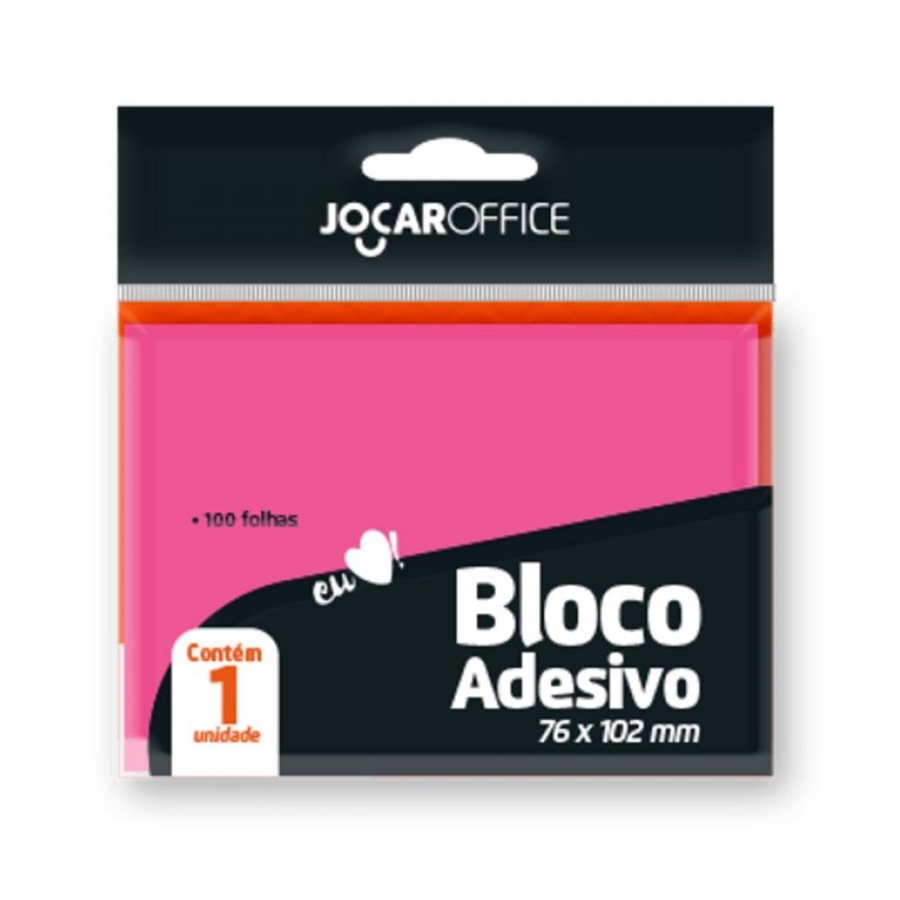 Bloco Adesivo 76 x 102mm - 100 Folhas - Rosa