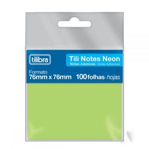 Bloco Adesivo Tili Notes 76x76mm 100 Folhas Verde Neon