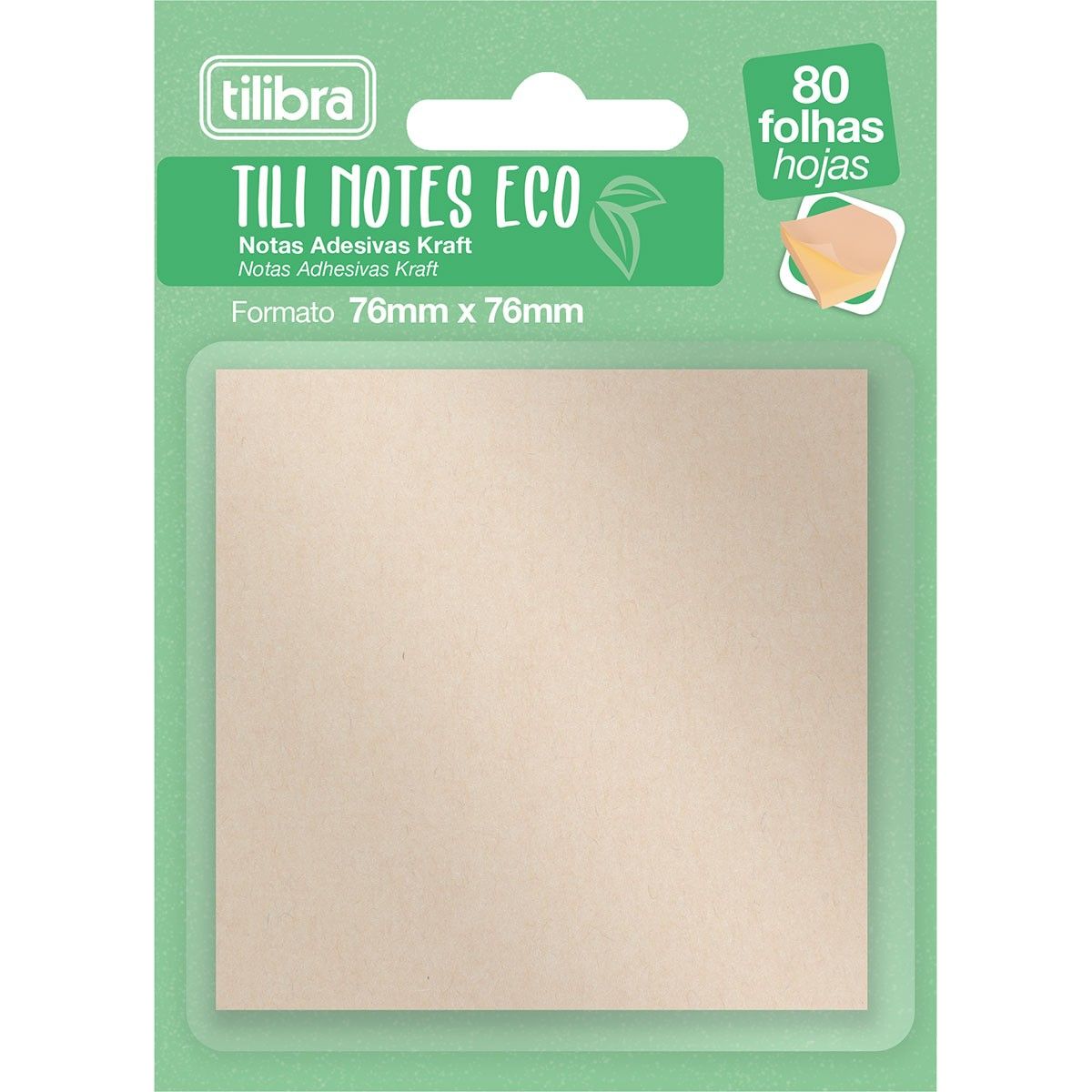 Bloco Adesivo Tili Notes 76x76mm 80 Folhas Kraft Tilibra