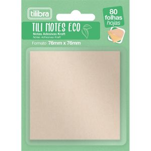 Bloco Adesivo Tili Notes 76x76mm 80 Folhas Kraft Tilibra