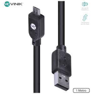 Cabo USB x Micro USB B 2.0 - 5 pinos - 1 Metro - MUSB-1 - Preto