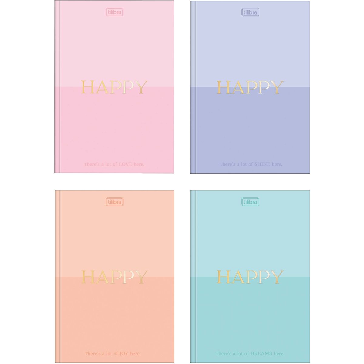 Caderno Brochura 1/4 Capa Dura Happy 80 Folhas Tilibra (Sortido)