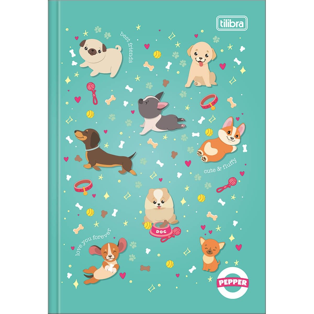 Caderno Brochura 1/4 Capa Dura Pepper 80 Folhas