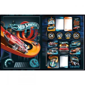 CADERNO BROCHURA CAPA DURA UNIVERSITÁRIO HOT WHEELS 80 FOLHAS