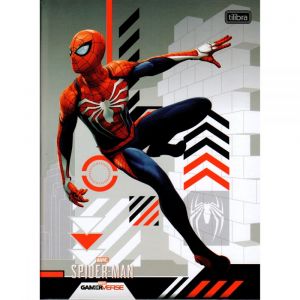 Caderno Brochura Capa Dura Universitário Spider Man Game 80 Folhas