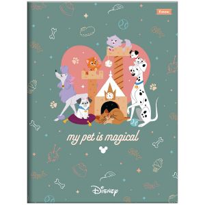 Caderno Brochura Capa Dura Disney Pets 80 Folhas Foroni (Sortido)