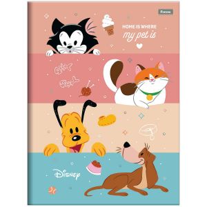 Caderno Brochura Capa Dura Disney Pets 80 Folhas Foroni (Sortido)