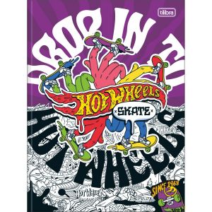 Caderno Brochura Universitário Capa Dura Hot Wheels Skate 80 Folhas Tilibra (Sortido)