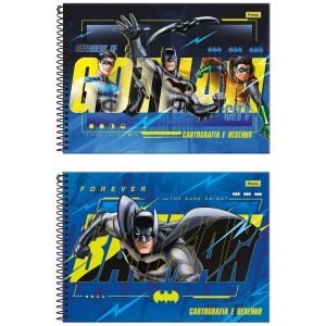 Caderno Cartografia e Desenho Capa Dura Espiral Batman 80 Folhas Foroni (Sortido)