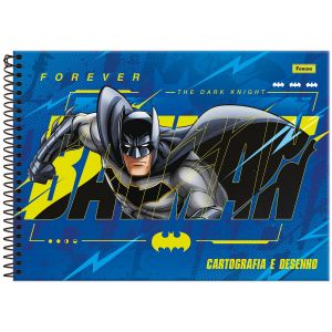 Caderno Cartografia e Desenho Capa Dura Espiral Batman 80 Folhas Foroni (Sortido)