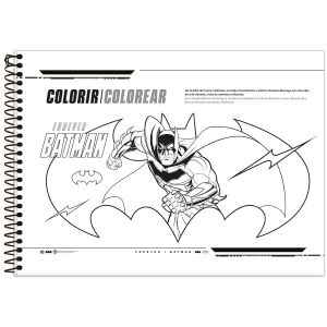 Caderno Cartografia e Desenho Capa Dura Espiral Batman 80 Folhas Foroni (Sortido)