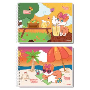 Caderno Cartografia e Desenho Espiral Capa Dura Milimetrado Foxy Kids 60 Folhas Credeal (Sortido)