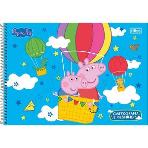 Caderno de Cartografia e Desenho Espiral Capa Dura Peppa Pig 80 Folhas Tilibra (Sortido)