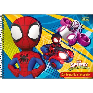 Caderno Espiral Cartografia e Desenho Capa Dura Spidey 80 Folhas Tilibra (Sortido)