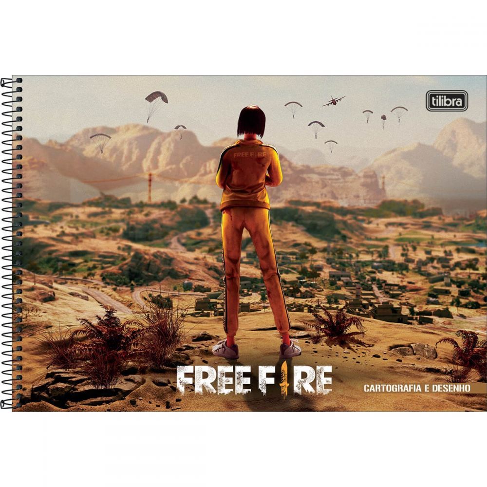 CADERNO DE CARTOGRAFIA E DESENHO ESPIRAL CAPA DURA FREE FIRE 80 FOLHAS (SORTIDO)