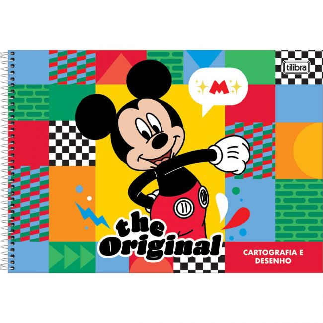 Caderno Cartografia e Desenho Espiral Capa Dura Mickey 80 Folhas (Sortido)