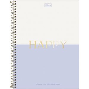 Caderno Espiral 1/4 Capa Dura Happy 80 Folhas Tilibra (Sortido)