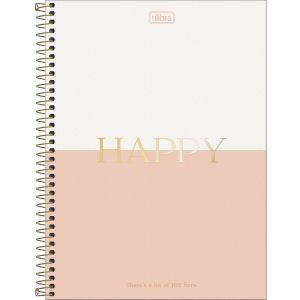 Caderno Espiral 1/4 Capa Dura Happy 80 Folhas Tilibra (Sortido)