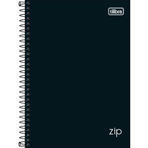 Caderno Espiral 1/4 Capa Dura Zip Preto 80 Folhas Tilibra