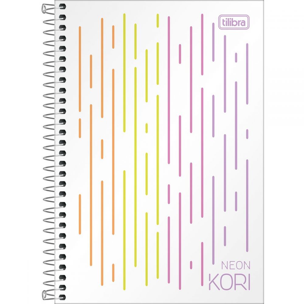 Caderno Espiral Capa Plástica 1/4 sem Pauta Neon Kori 80 Folhas