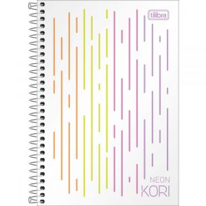 Caderno Espiral Capa Plástica 1/4 sem Pauta Neon Kori 80 Folhas