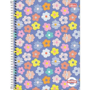 Caderno Espiral Capa Dura Universitário 10 Matérias Pepper Feminino 160 Folhas (Sortido)