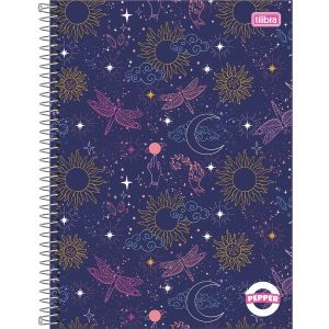 Caderno Espiral Capa Dura Universitário 10 Matérias Pepper Feminino 160 Folhas (Sortido)