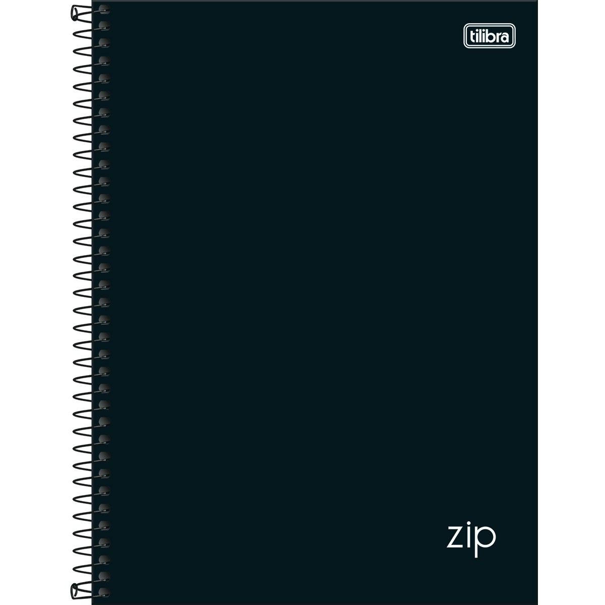 Caderno Espiral Universitário Capa Dura Zip Preto 16 Matérias 256 Folhas Tilibra (Sortido)