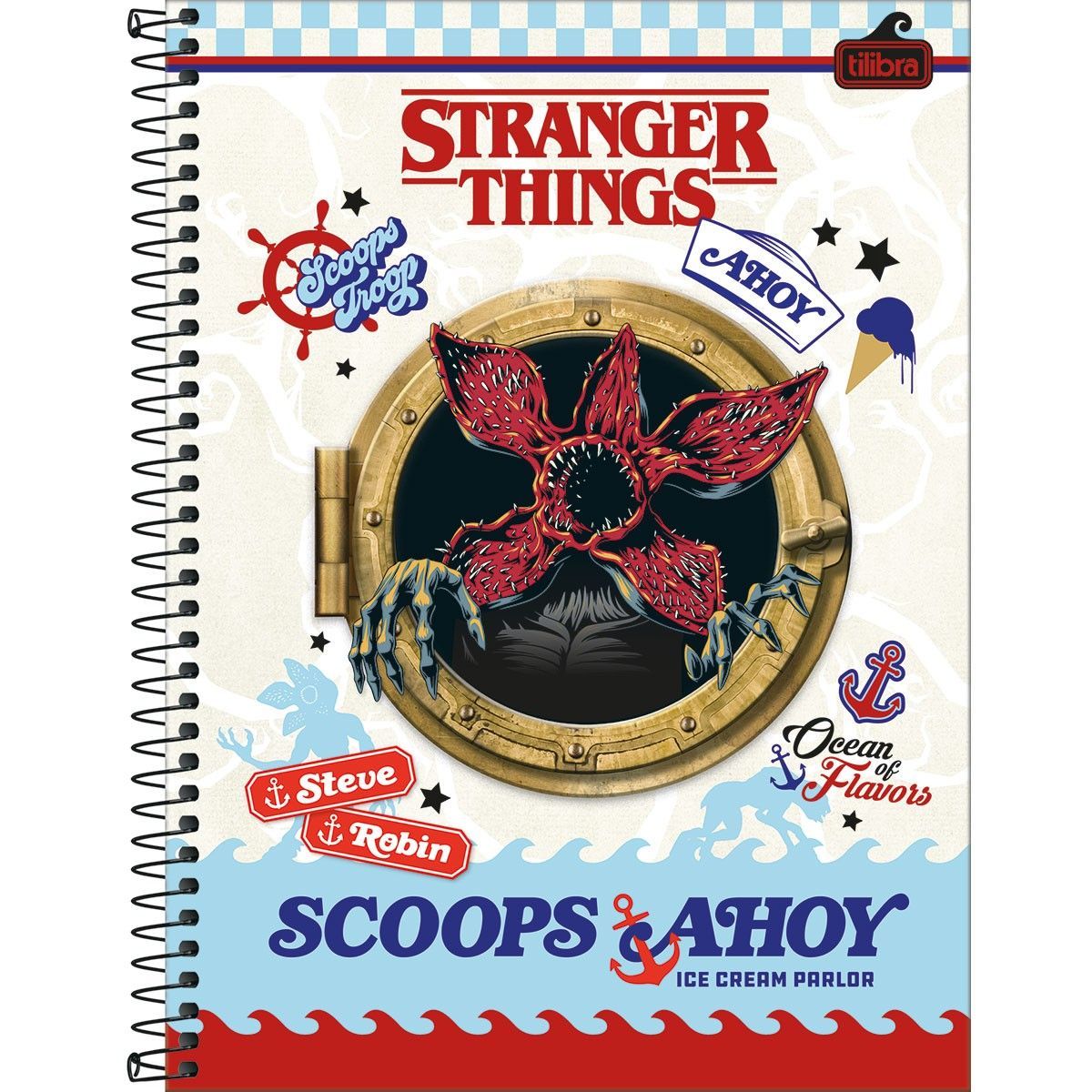 Caderno Espiral Capa Dura Universitário 10 Matérias Stranger Things 160 Folhas (Sortido)