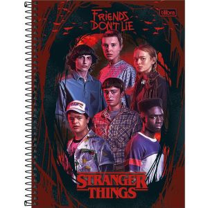 Caderno Espiral Capa Dura Universitário 10 Matérias Stranger Things 160 Folhas (Sortido)