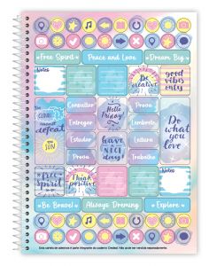 Caderno Espiral Colegial Capa Dura 10 Matérias Colegial Moments 160 Folhas Credeal (Sortido)